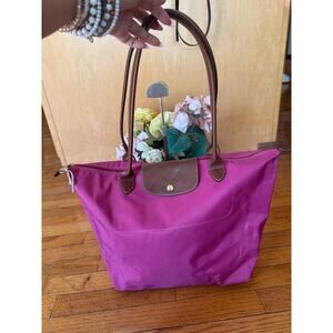 Longchamp 'Le Pliage' Large Hot Pink Nylon Tote Bag (PU500